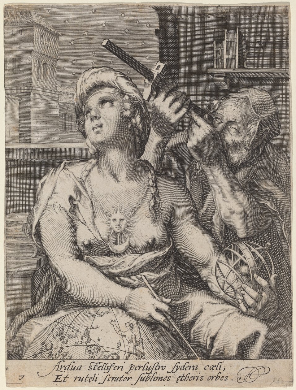 Astronomy by Cornelis Jacobsz Drebbel, after Hendrik Goltzius