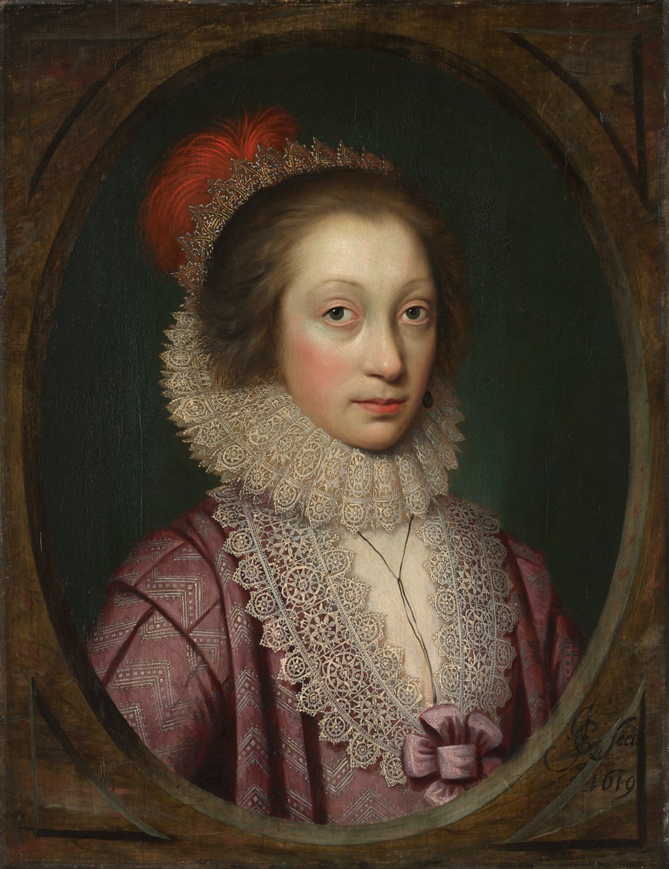 Portrait of a Woman, possibly Elizabeth Boothby, 1619 by Cornelis Jonson