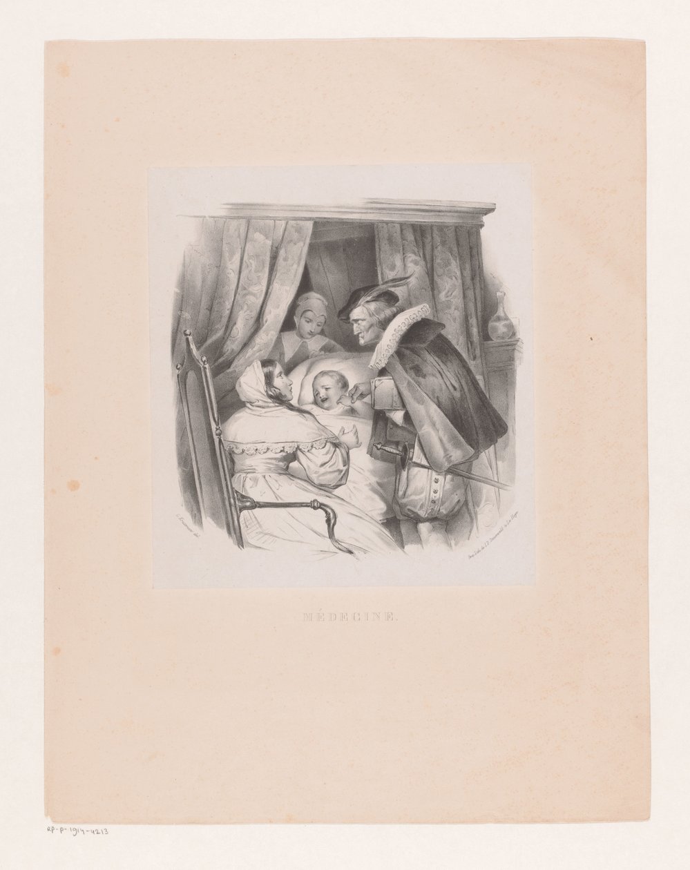 Company with a Sick Child (Medicine) by Cornelis Kruseman