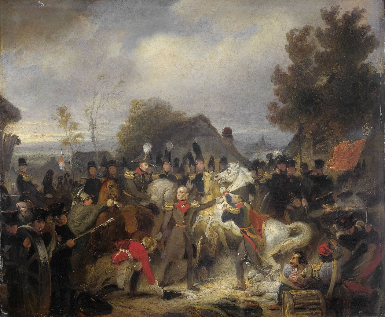 The Prince of Orange Changing His Wounded Horse During the Engagement at Boutersem by Cornelis Kruseman