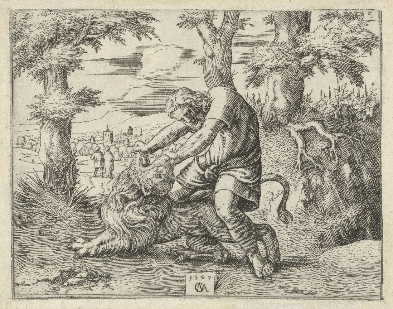 Samson Killing the Lion (History of Samson) by Cornelis Massijs