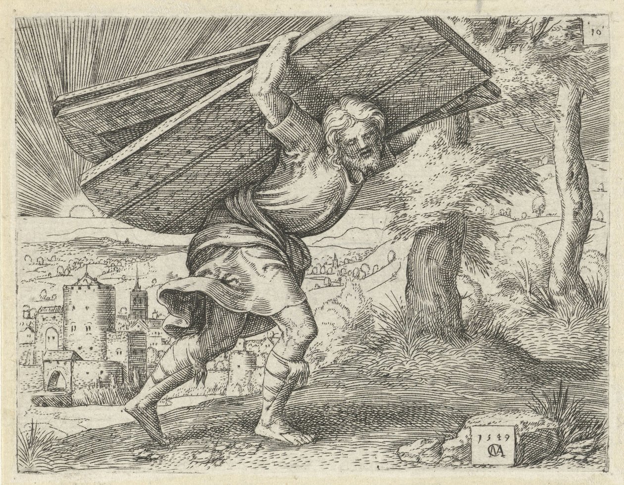 Samson Carrying the Gates of Gaza (series title: History of Samson) by Cornelis Massijs