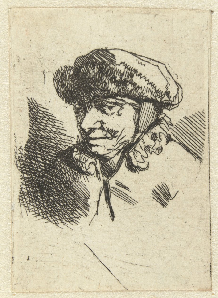 Old Woman with Fur Hat by Cornelis Pietersz. Bega