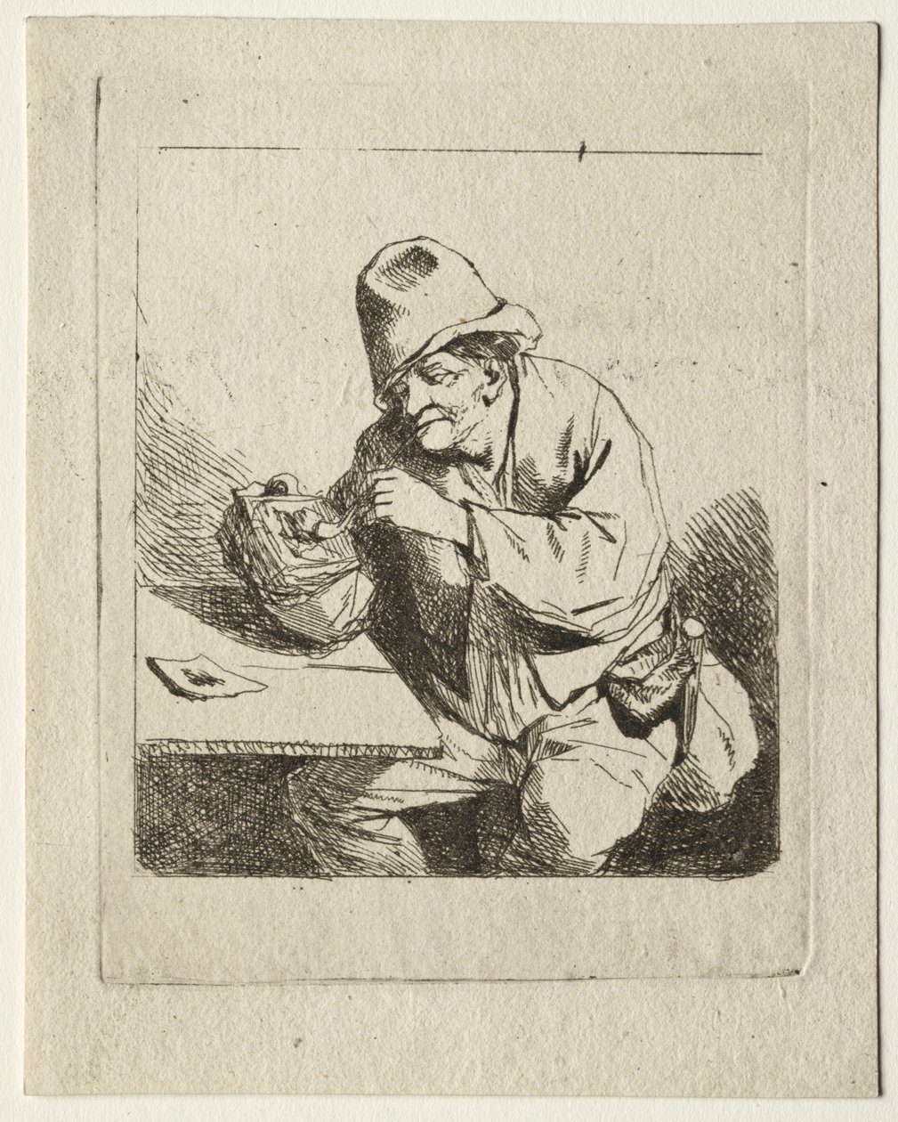 Peasant Lighting his Pipe by Cornelis Pietersz Bega