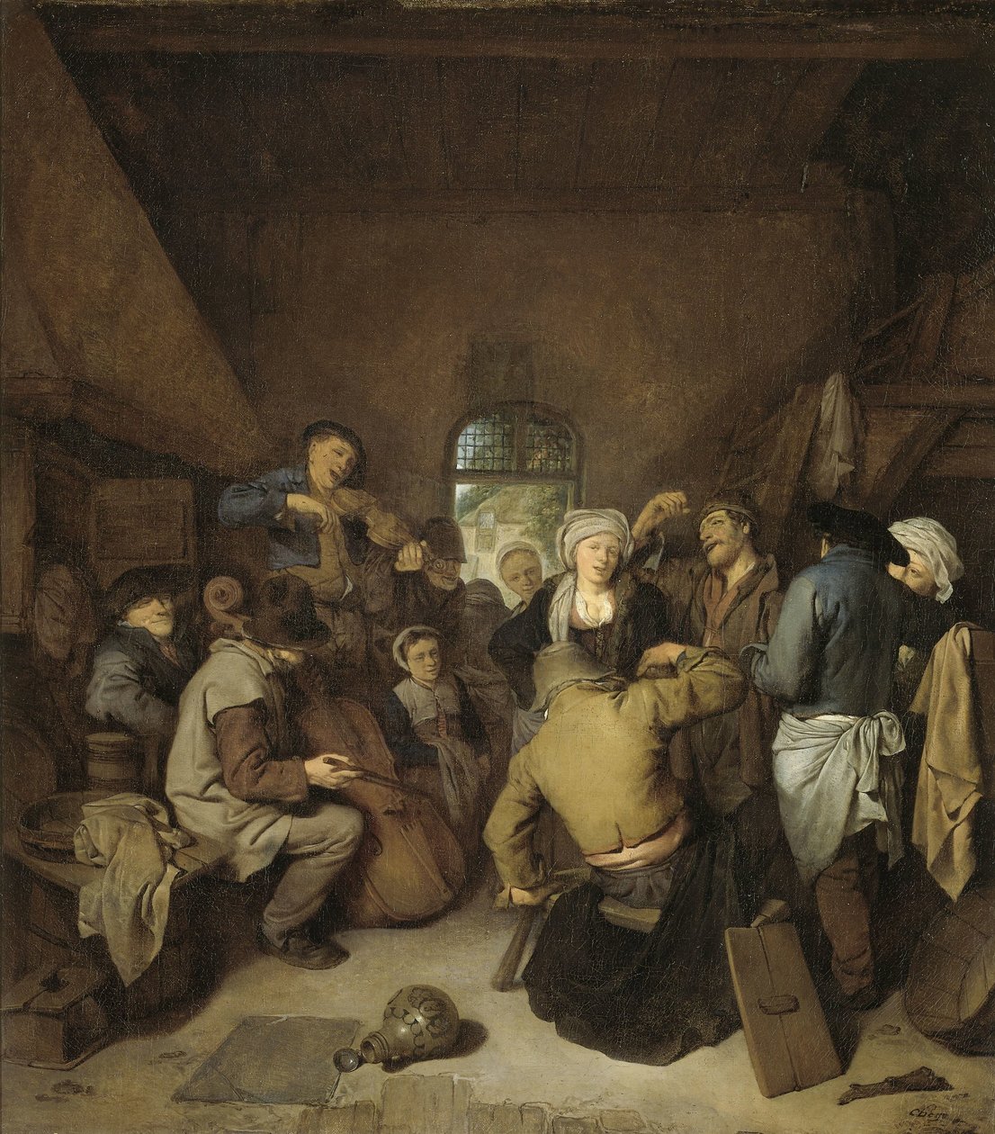 Peasants Making Music and Dancing by Cornelis Pietersz. Bega