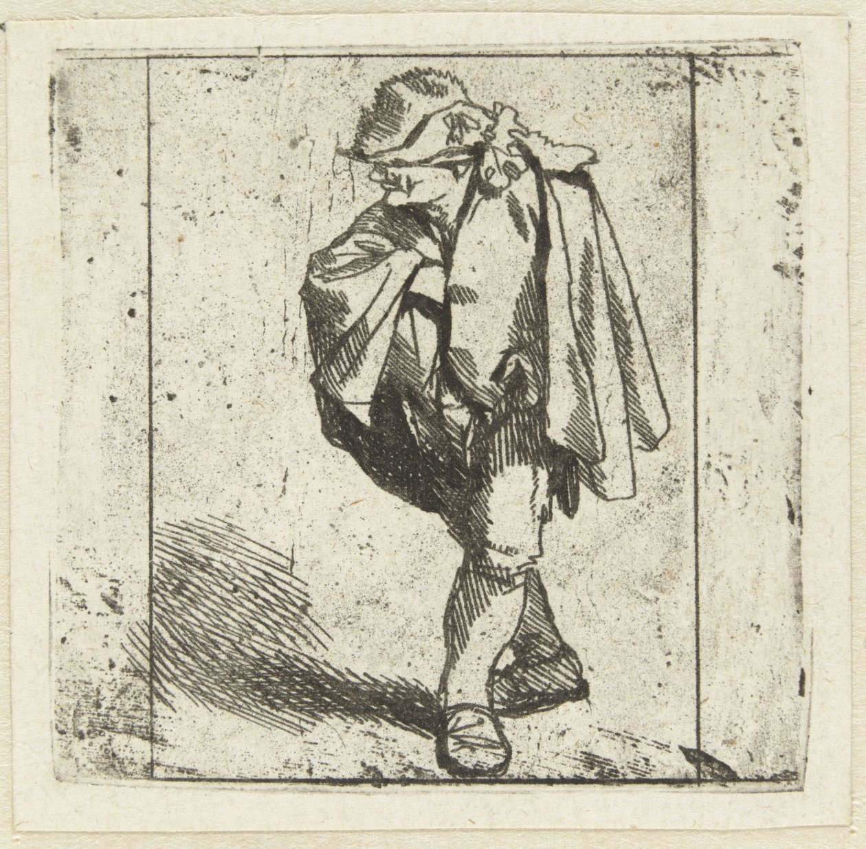 Standing Man with Right Hand on Chest in His Cloak by Cornelis Pietersz. Bega