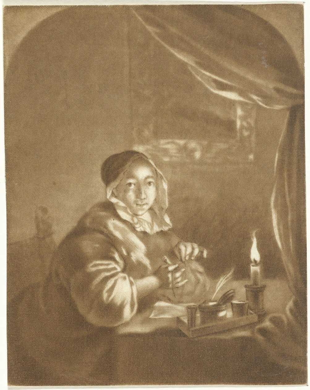 Lady by Candlelight by Cornelis Ploos van Amstel (signed by artist)