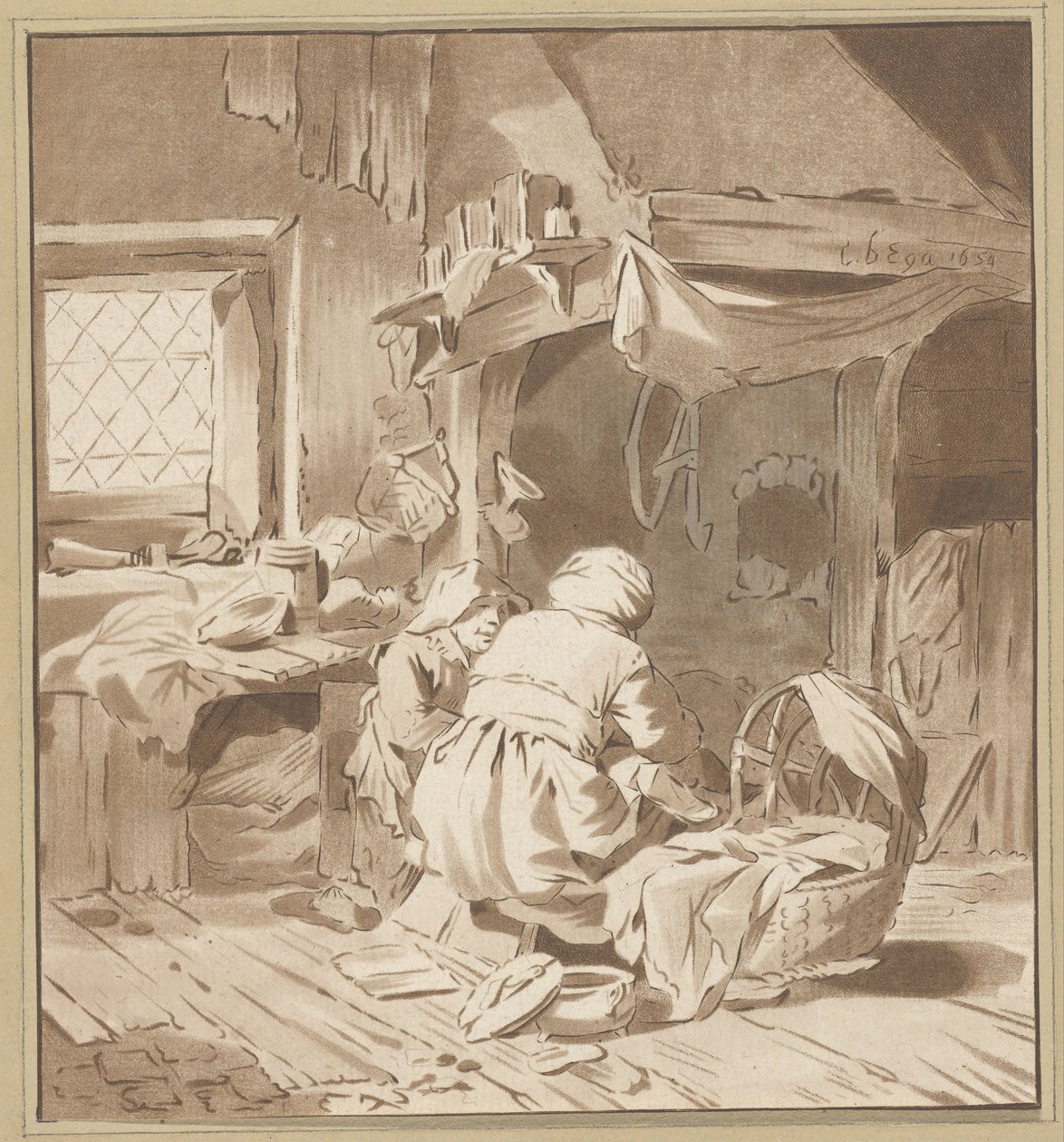 Peasant Interior with Two Women by Cornelis Ploos van Amstel