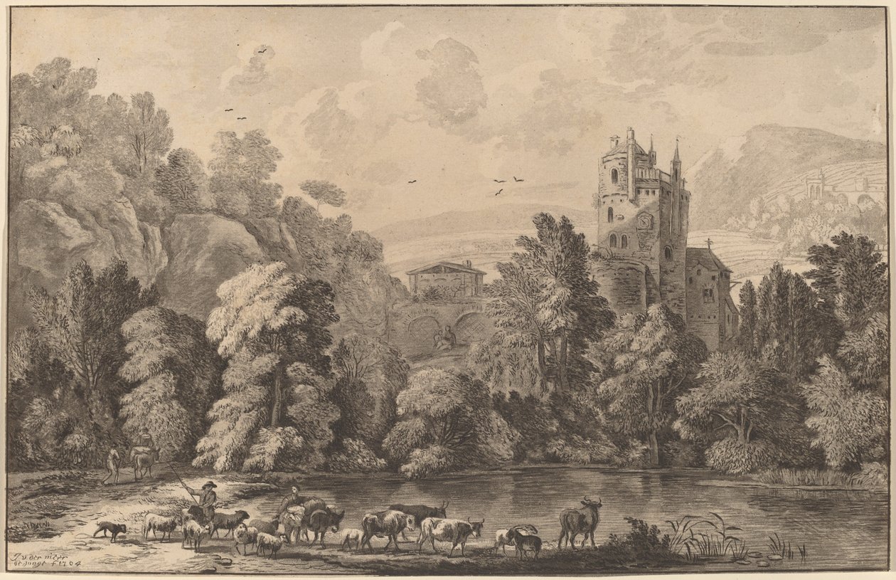 Valley with an Aged Castle by Cornelis Ploos van Amstel