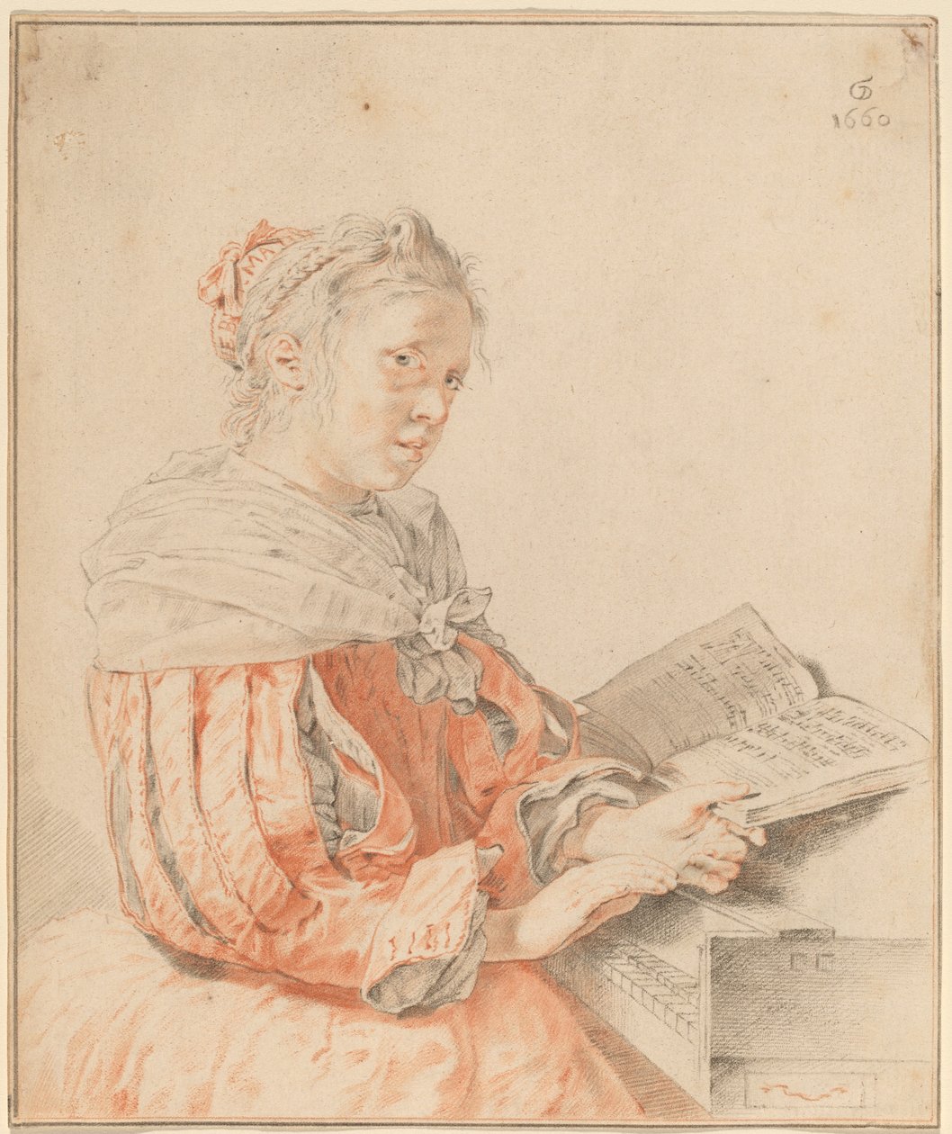 Young Girl at the Keyboard by Cornelis Ploos van Amstel