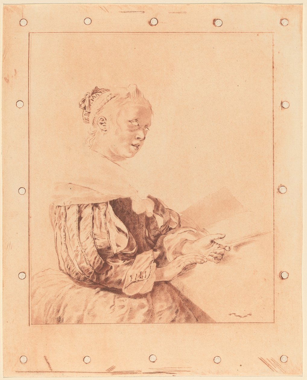 Young Girl at the Keyboard by Cornelis Ploos van Amstel