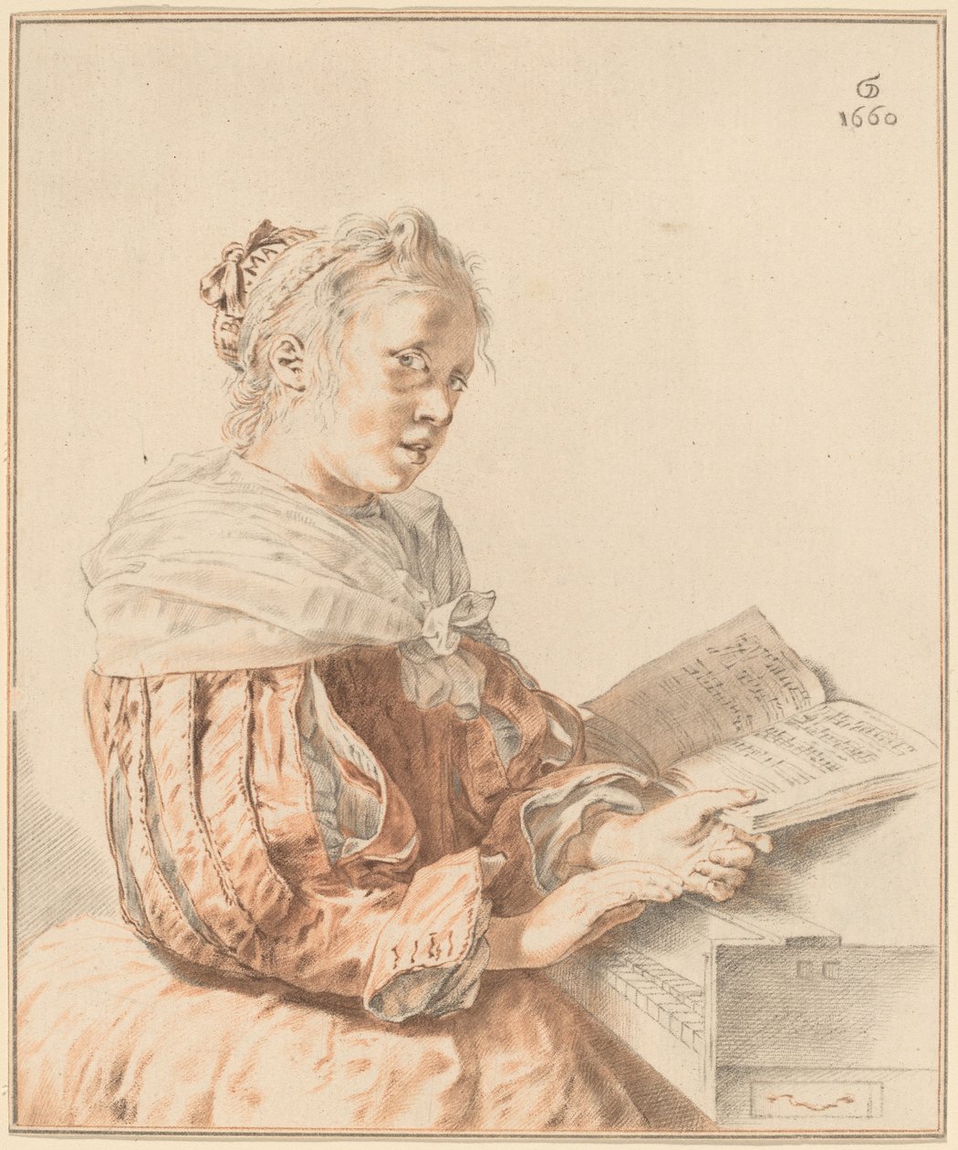 Young Girl at the Keyboard by Cornelis Ploos van Amstel
