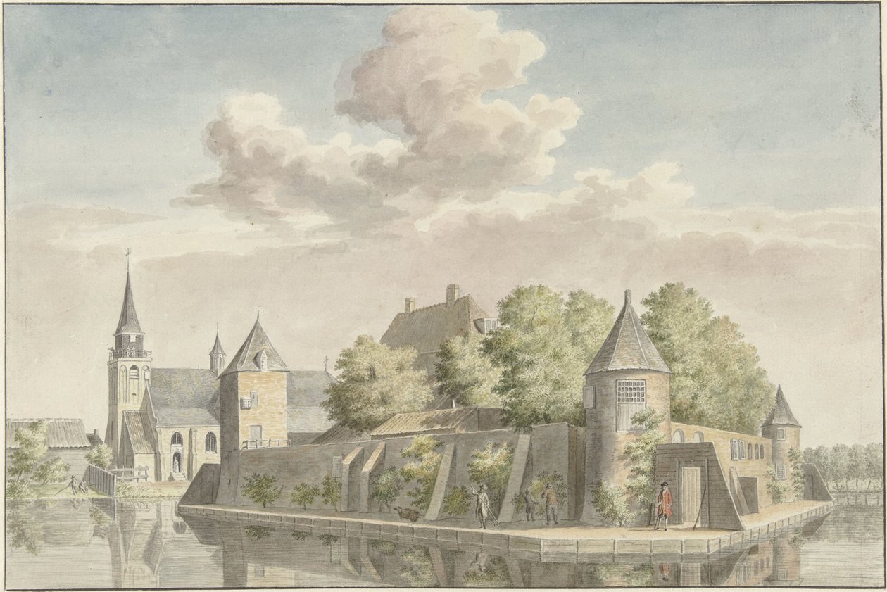 The Court of Putten and the Church of Geervliet by Cornelis Pronk (possibly)