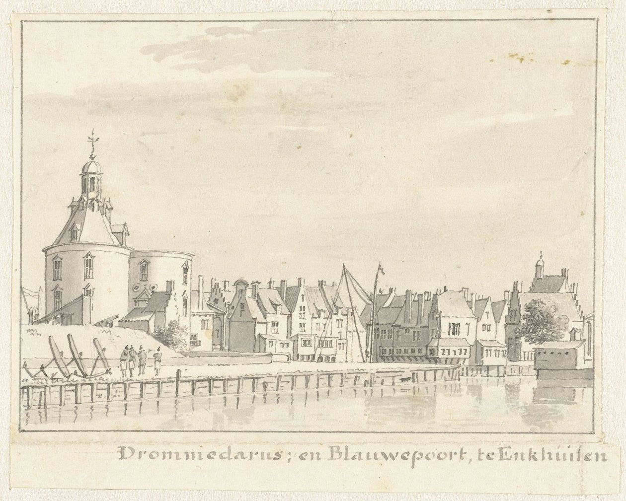 The Drommedaris and Blauwepoort in Enkhuizen by Cornelis Pronk