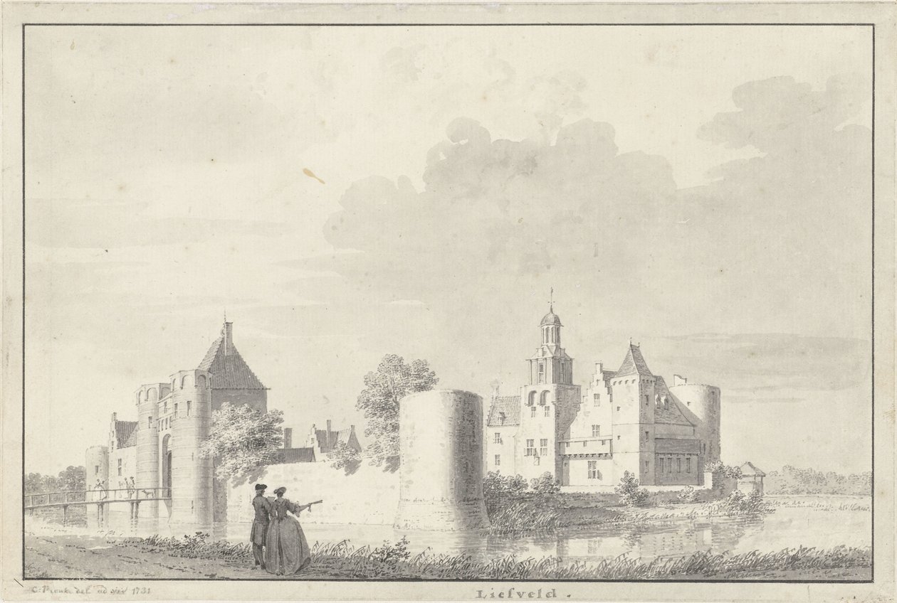 Castle Liesveld near Groot-Ammers in the Alblasserwaard by Cornelis Pronk