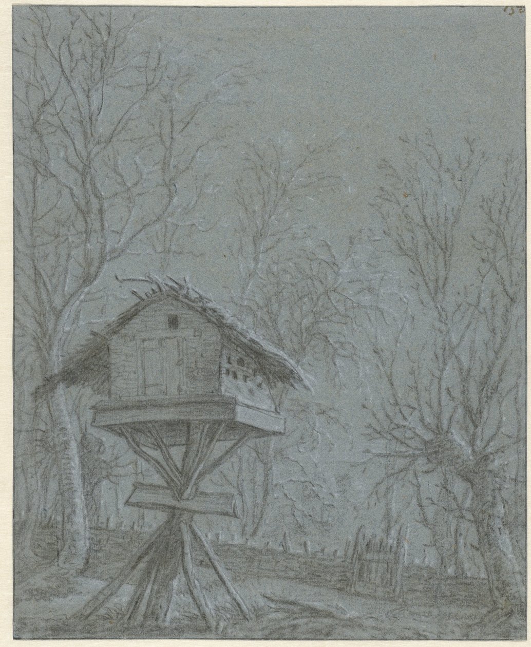 Dovecote Among Trees by Cornelis Saftleven (possibly)