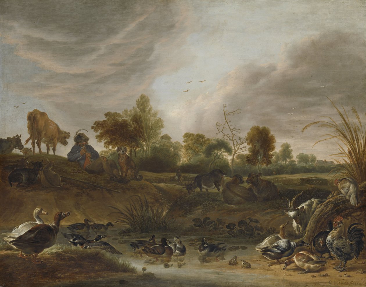 Landscape with a Herdsman by Cornelis Saftleven