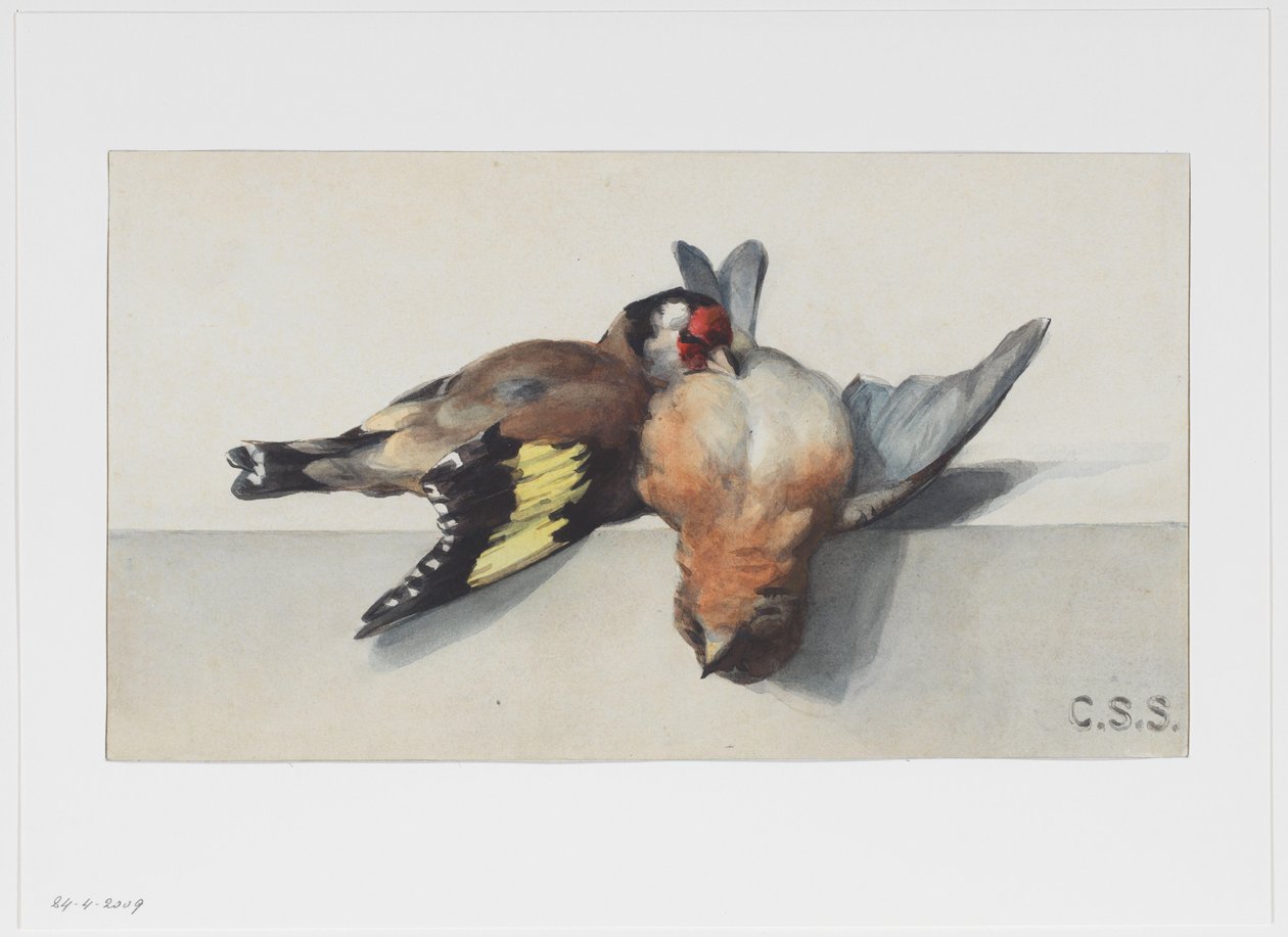 Still Life with Two Dead Birds by Cornelis Samuel Stortenbeker