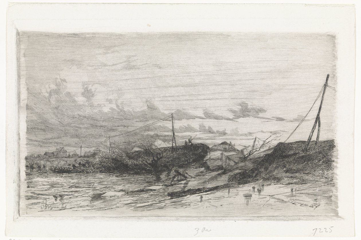 Dike Breach at Arnhem, 1855 by Cornelis Springer