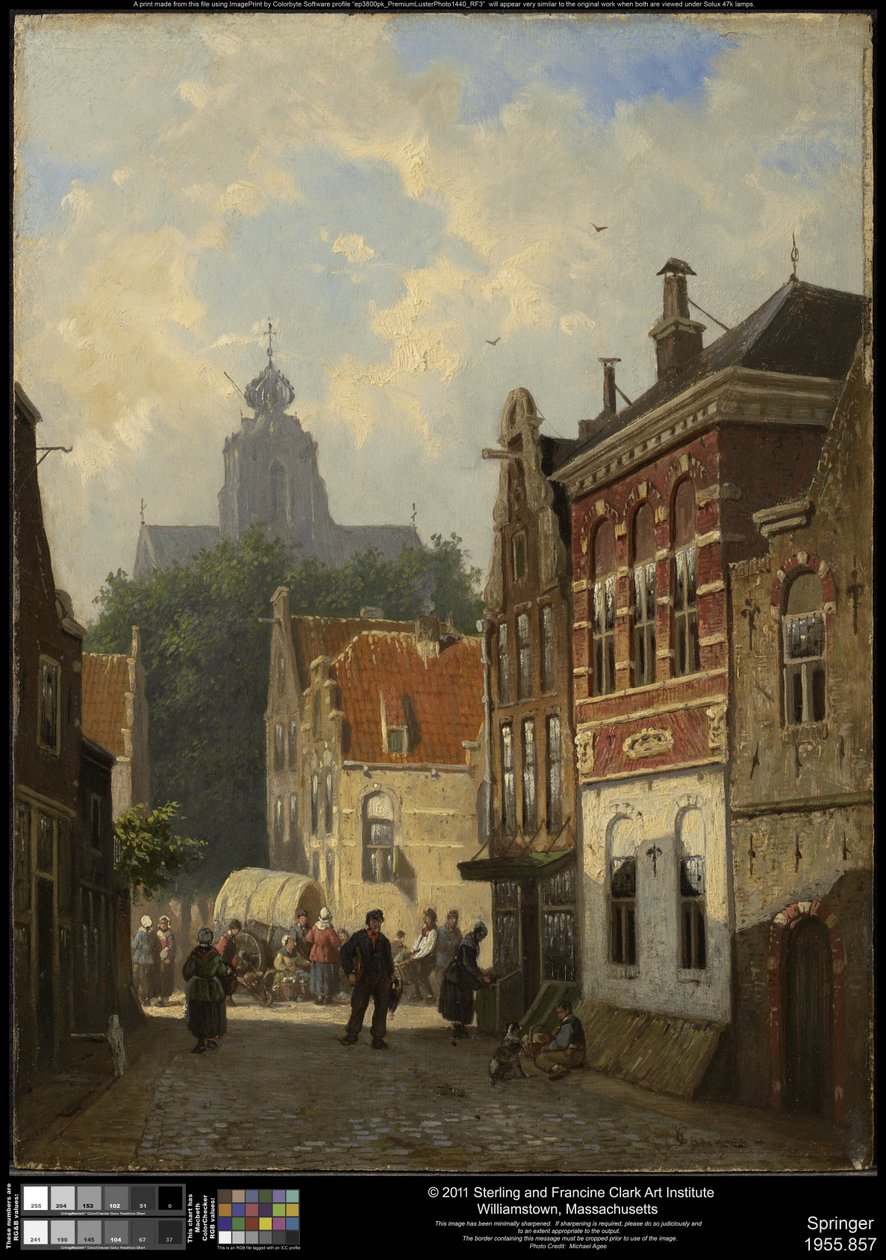 Dutch Street Scene by Cornelis Springer