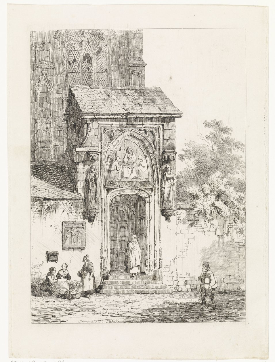 View of a Church Portal by Cornelis Springer
