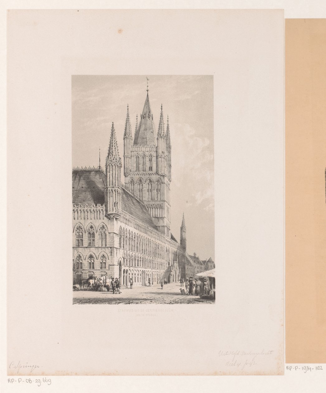 Cloth Hall of Ypres by Cornelis Springer