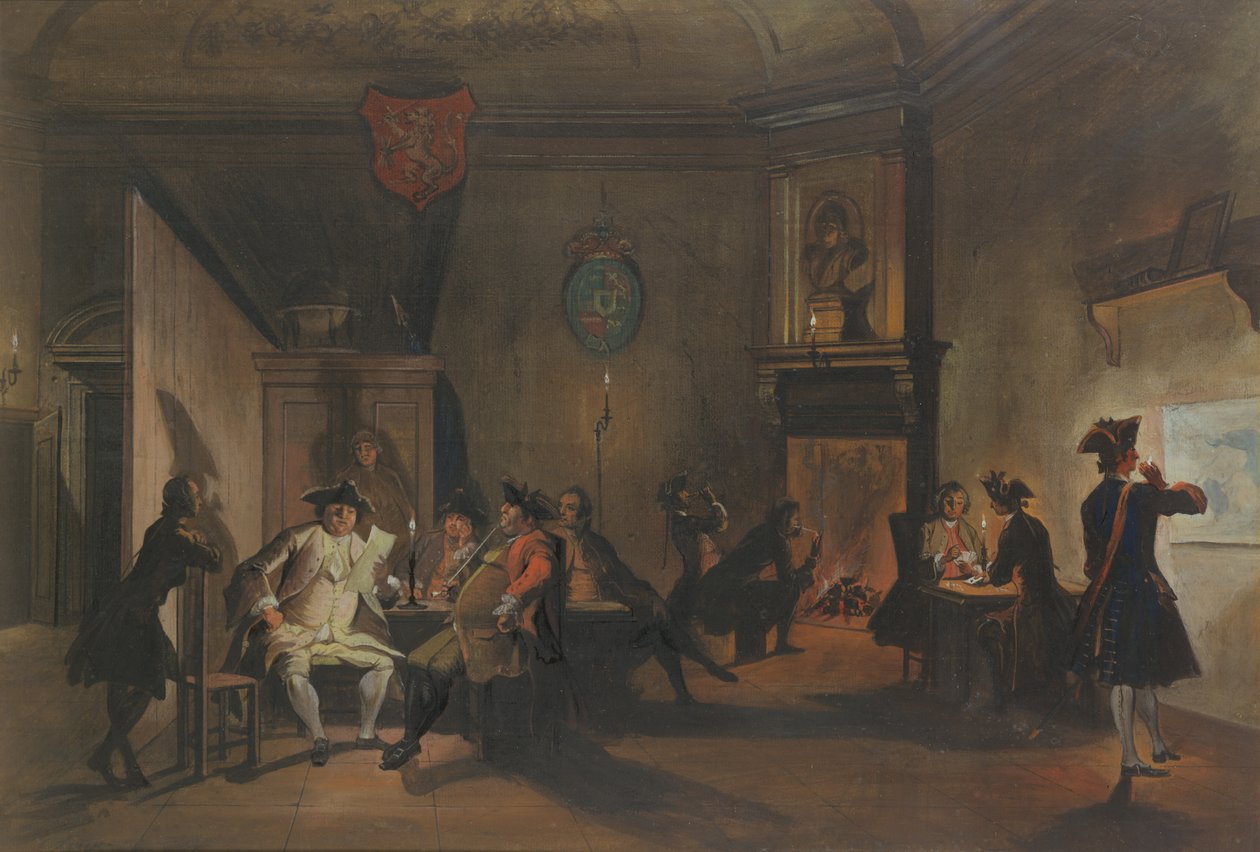 Interior with Military Officers by Cornelis Troost