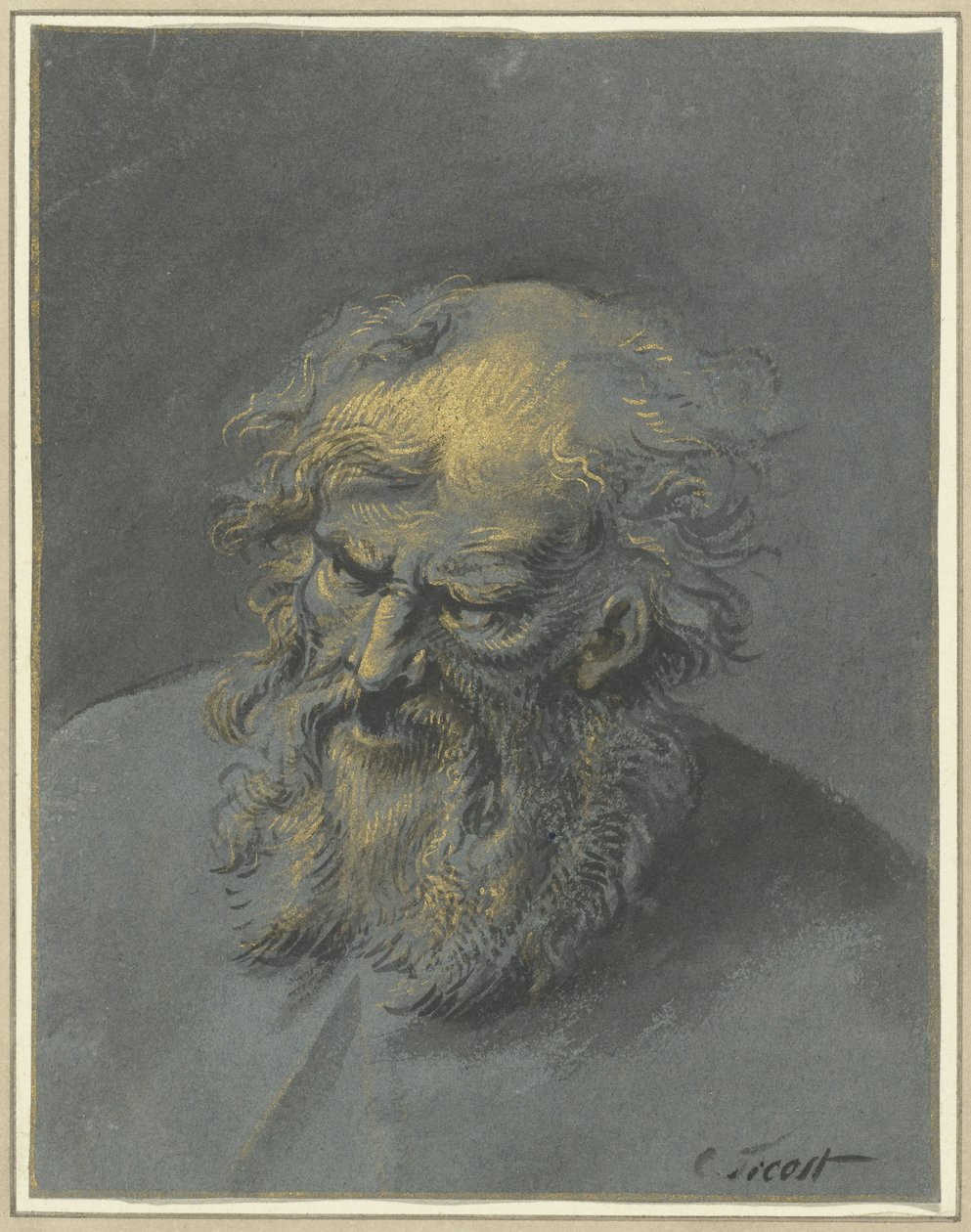Head of an Old Man with Beard (an Apostle or Philosopher) by Cornelis Troost