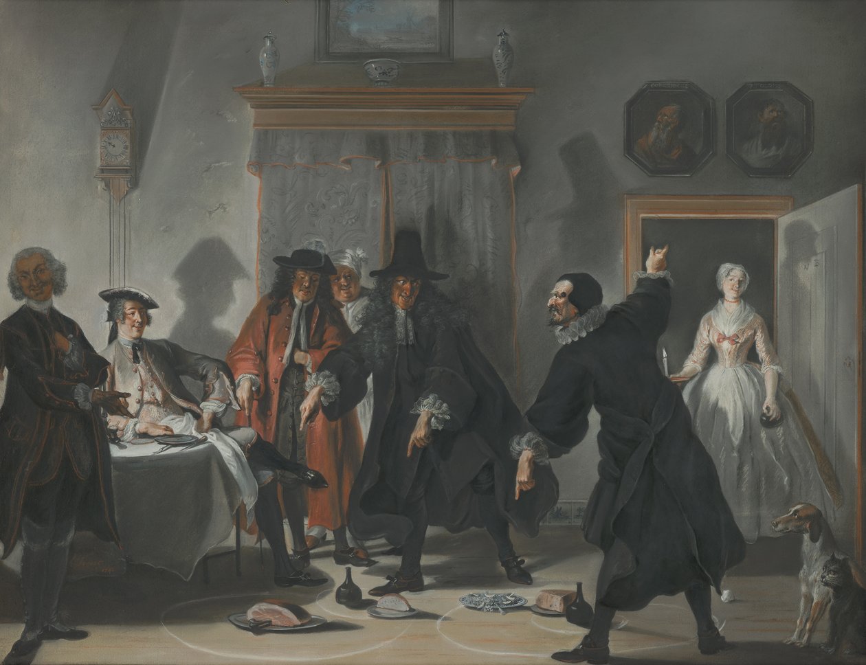 The Mathematicians or the Young Lady Who Fled: The Dispute between Doctors Raasbollius and Urinaal by Cornelis Troost