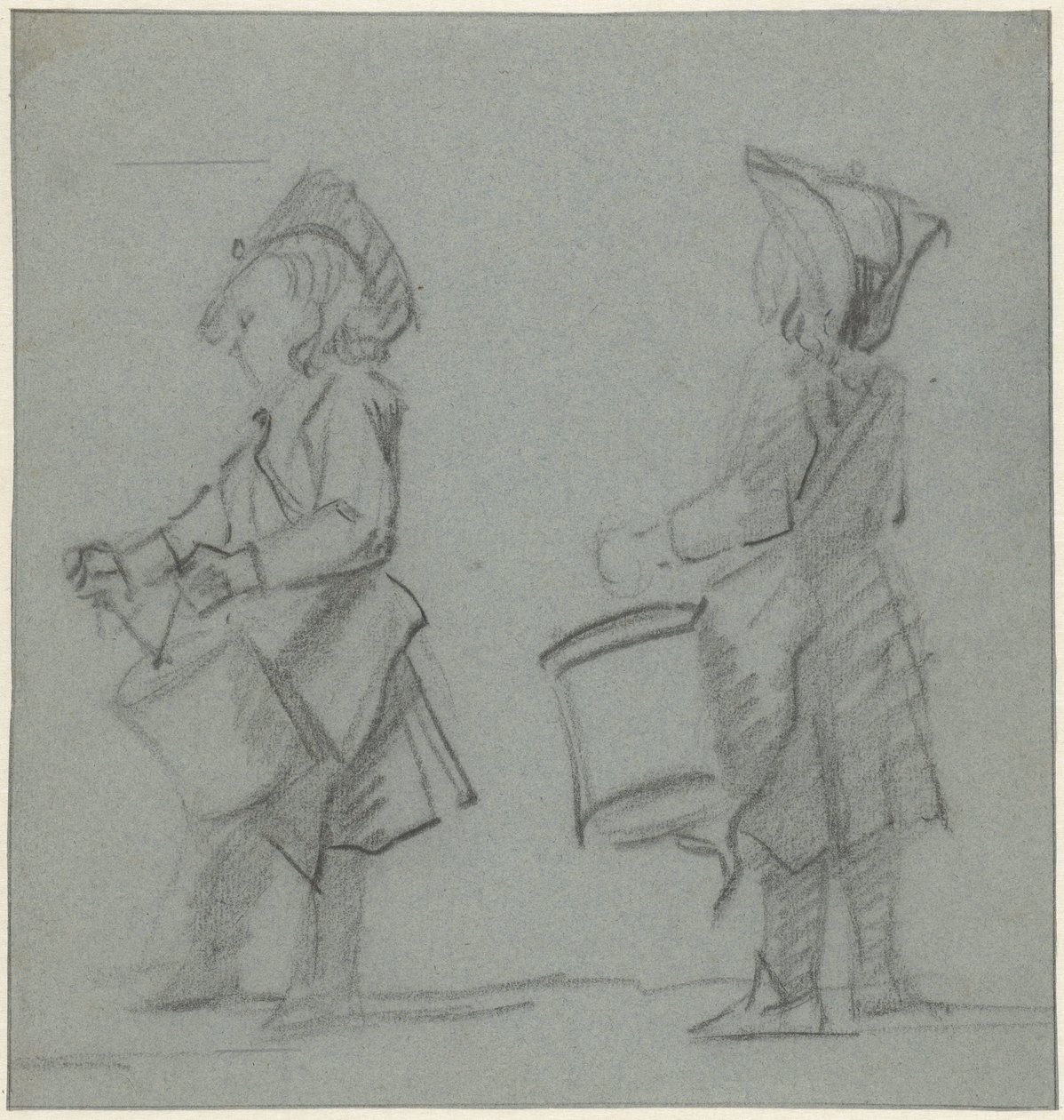 Two Studies of a Drumming Boy by Cornelis Troost