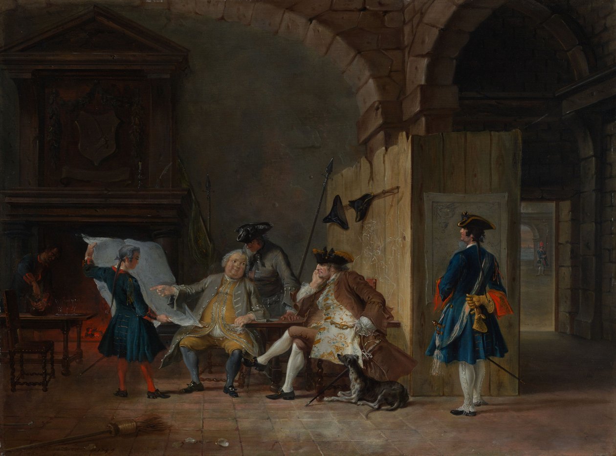 Guardroom with Officers by Cornelis Troost