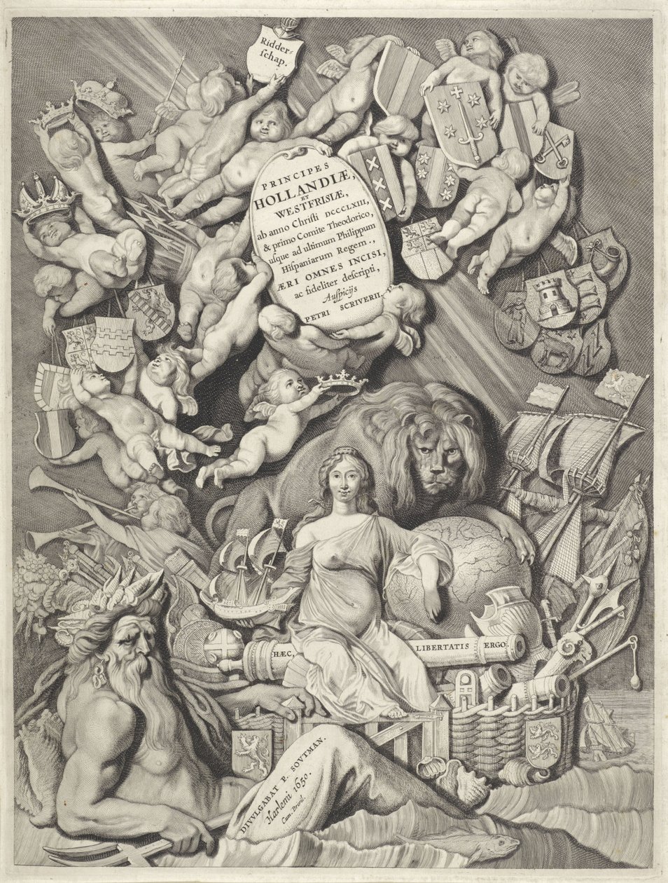 Title page for a series of counts and countesses of Holland, Zeeland and West Friesland (Counts and Countesses of Holland, Zeeland and West Friesland series) by Cornelis Visscher (II)