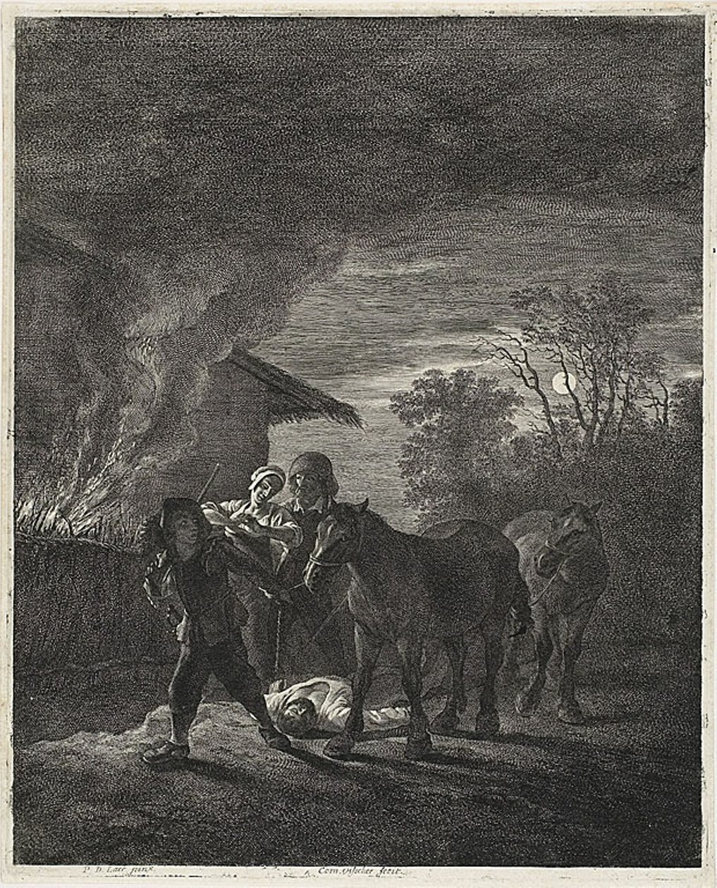 A Moonlight Scene by Cornelis Visscher