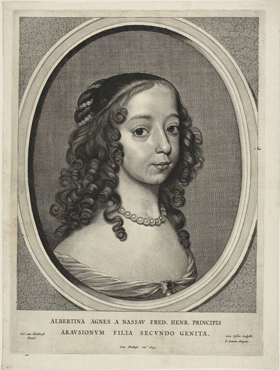 Albertine Agnes, Princess of Orange Nassau, from Nine Portraits by Cornelis Visscher