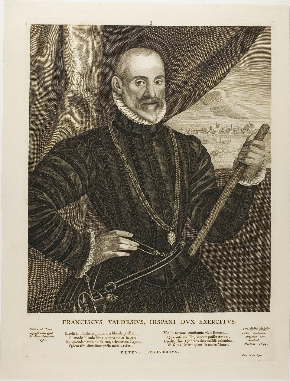 Francisco Valdes, Spanish Commander, Plate 1 from Quatuor Personae by Cornelis Visscher