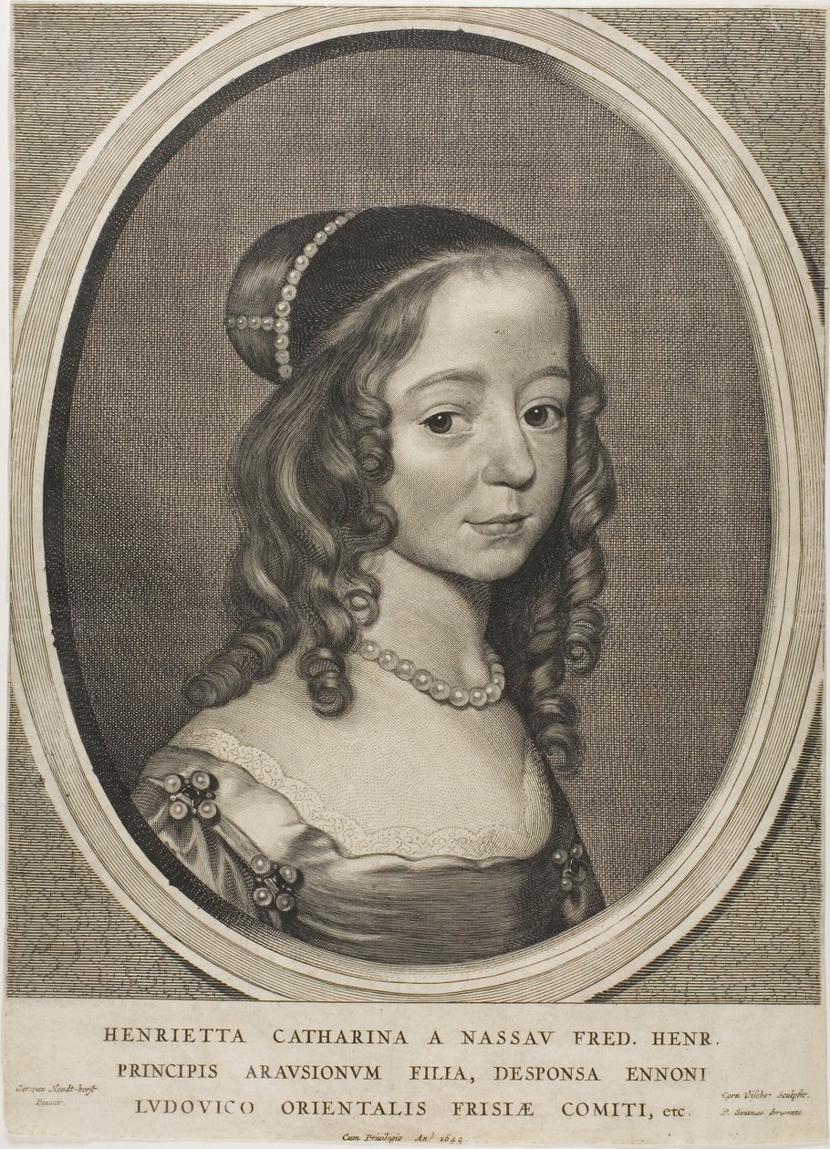 Henrietta Catharina, Princess of Orange Nassau, from Nine Portraits by Cornelis Visscher