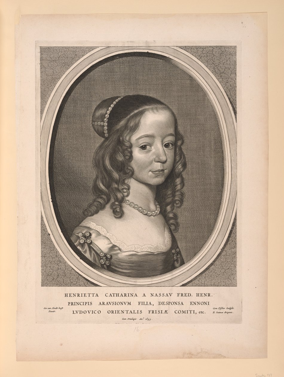 Henrietta Catharina, Princess of Orange Nassau, from Nine Portraits by Cornelis Visscher