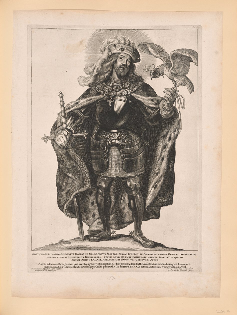 Saint Bavo, from Saints of the North and South Netherlands by Cornelis Visscher