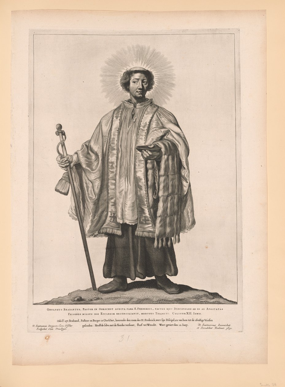 Saint Odulf, from Saints of the North and South Netherlands by Cornelis Visscher