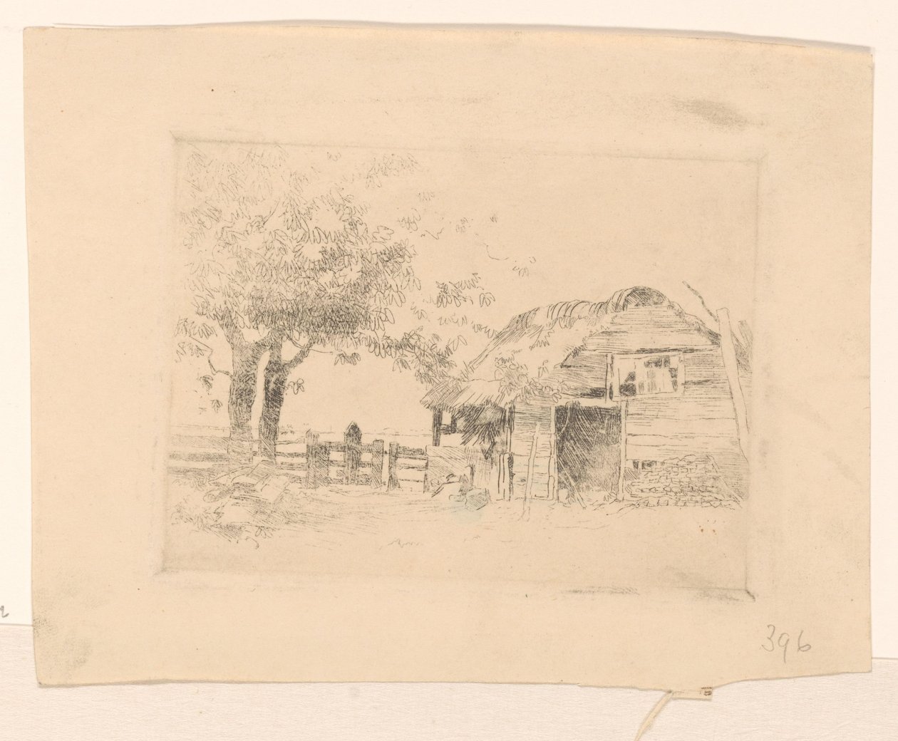 Old Barn with Thatched Roof by Cornelis Vreedenburgh