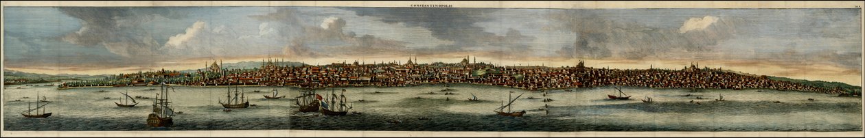 1698 Coloured View of Constantinople by Cornelis de Bruijn