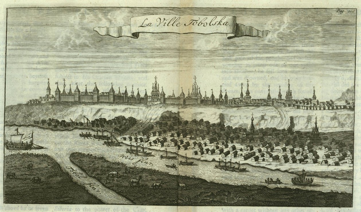 Tobolsk from Travels into Muscovy by Cornelis de Bruijn