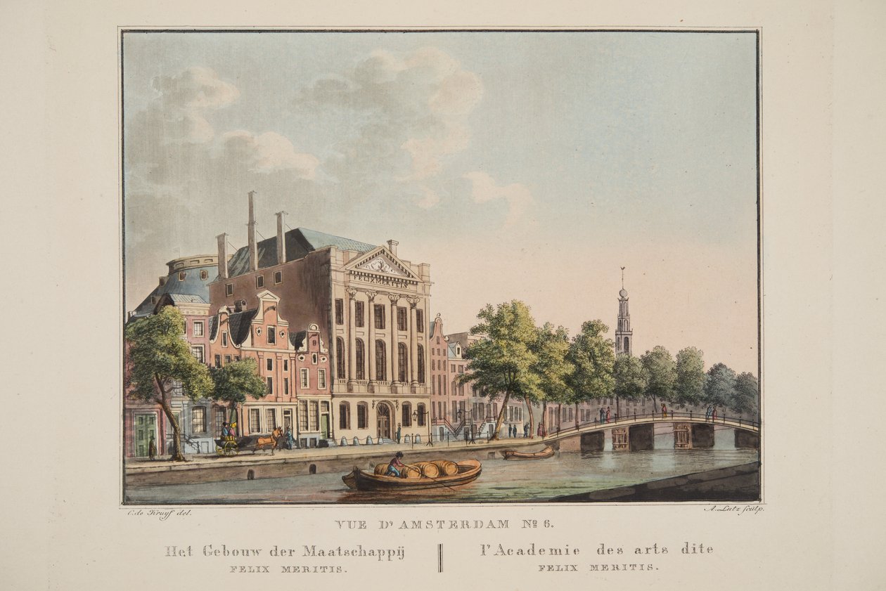 View of Amsterdam No.6. The Building of the Felix Meritis Society. The Academy of Arts called Felix Meritis by Cornelis de Kruyff