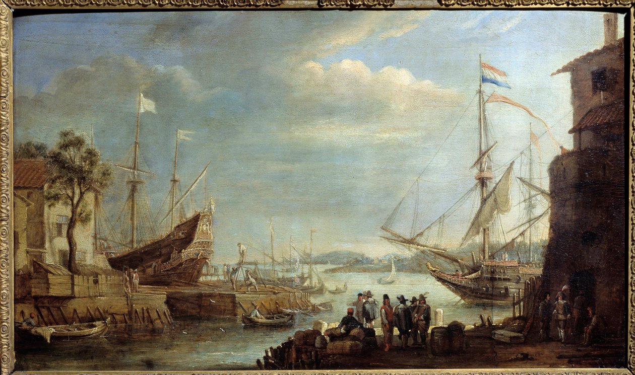 Sea port in the 17th century by Cornelis de Wael