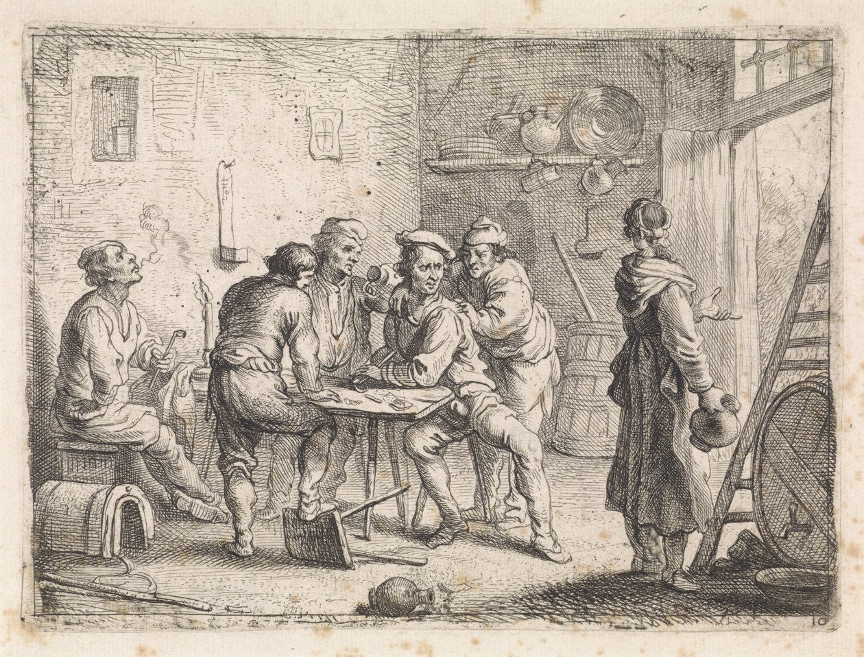 Woman Leaving Inn by Cornelis de Wael