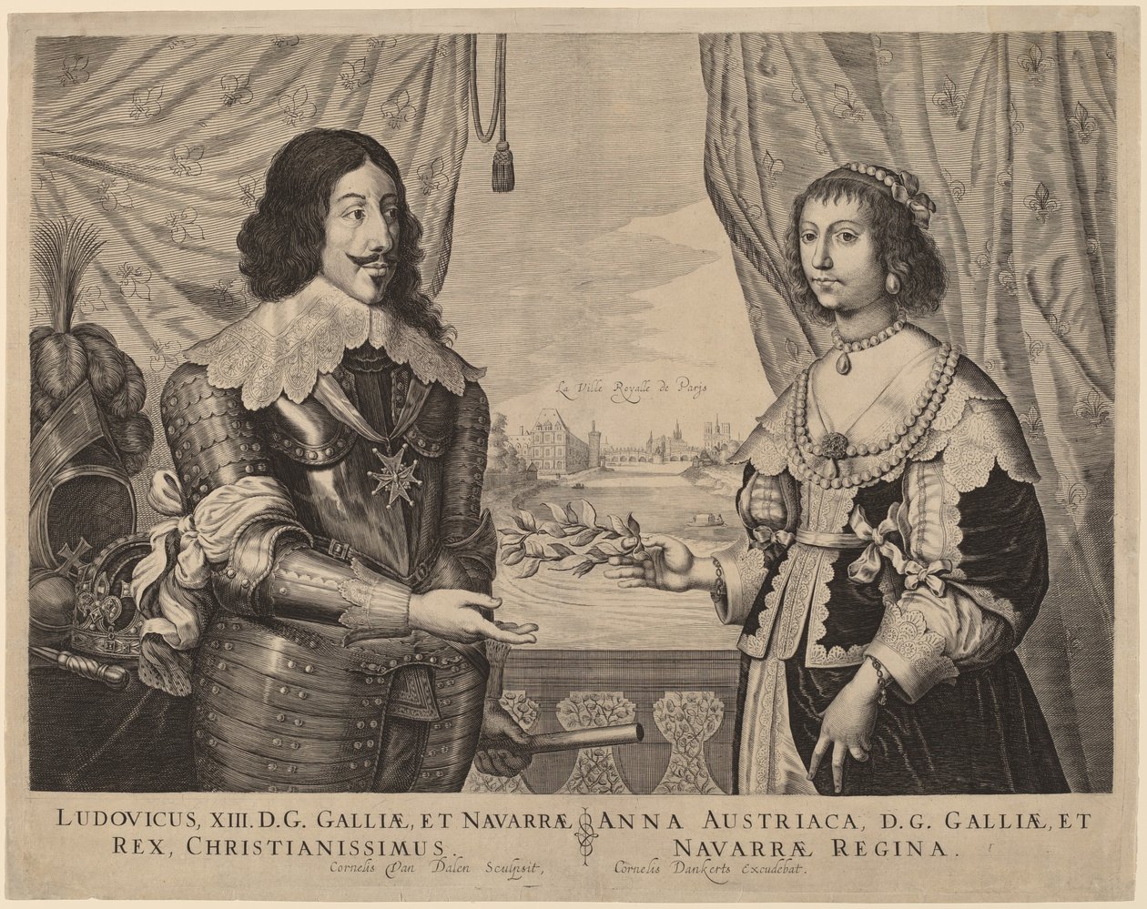 King Louis XIII of France and Anne of Austria by Cornelis van Dalen I