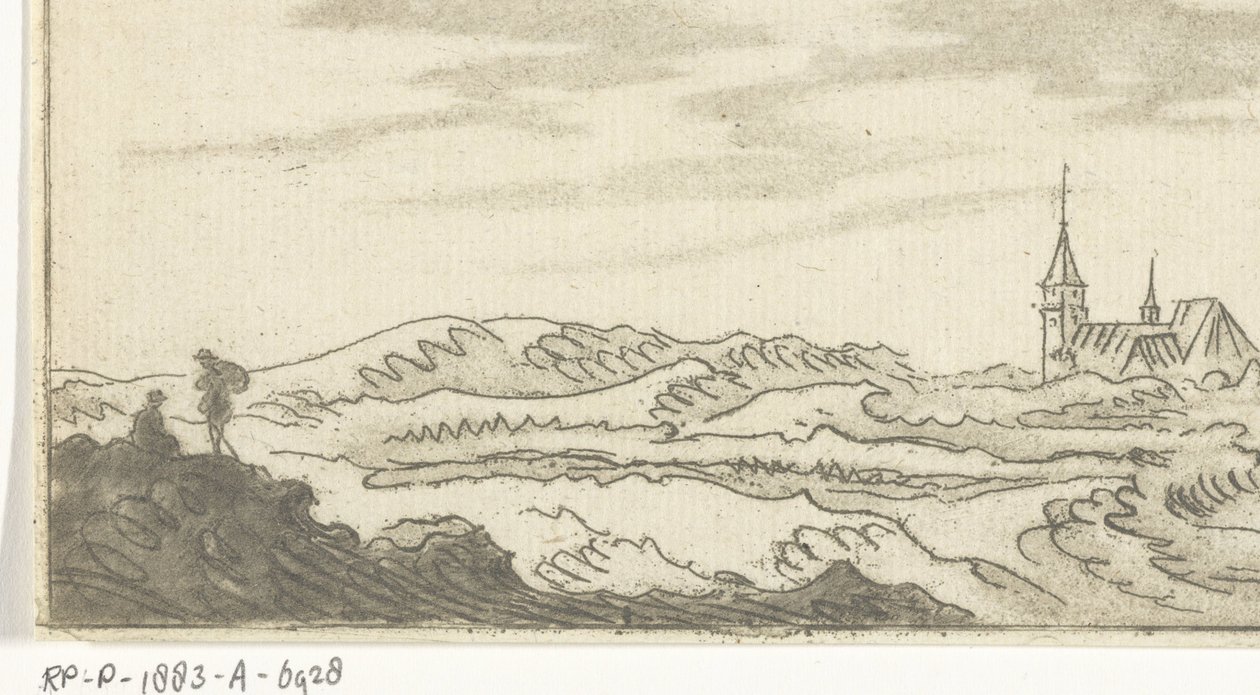 Dune Landscape with a Church by Cornelis van Noorde