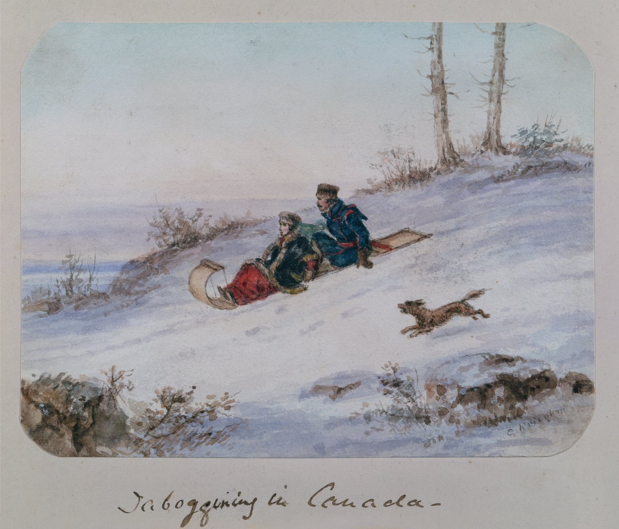 Tobogganing in Canada by Cornelius Krieghoff