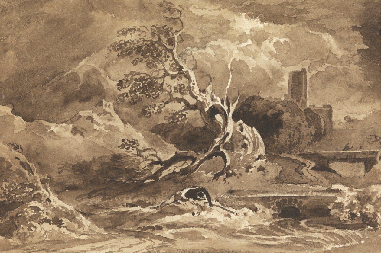 A Tree Struck by Lightning by Cornelius Varley