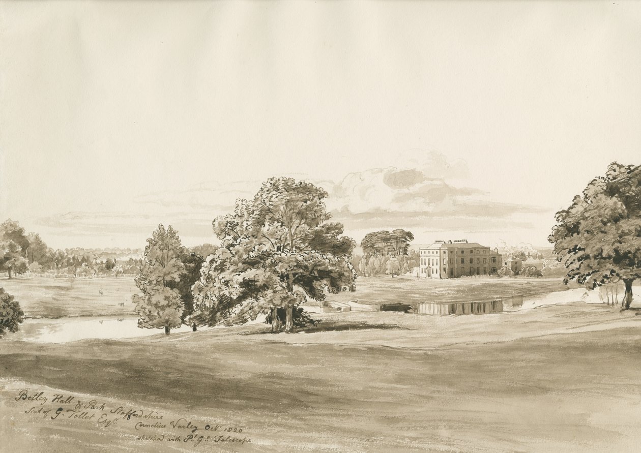 Betley Hall, Oct 1820 by Cornelius Varley